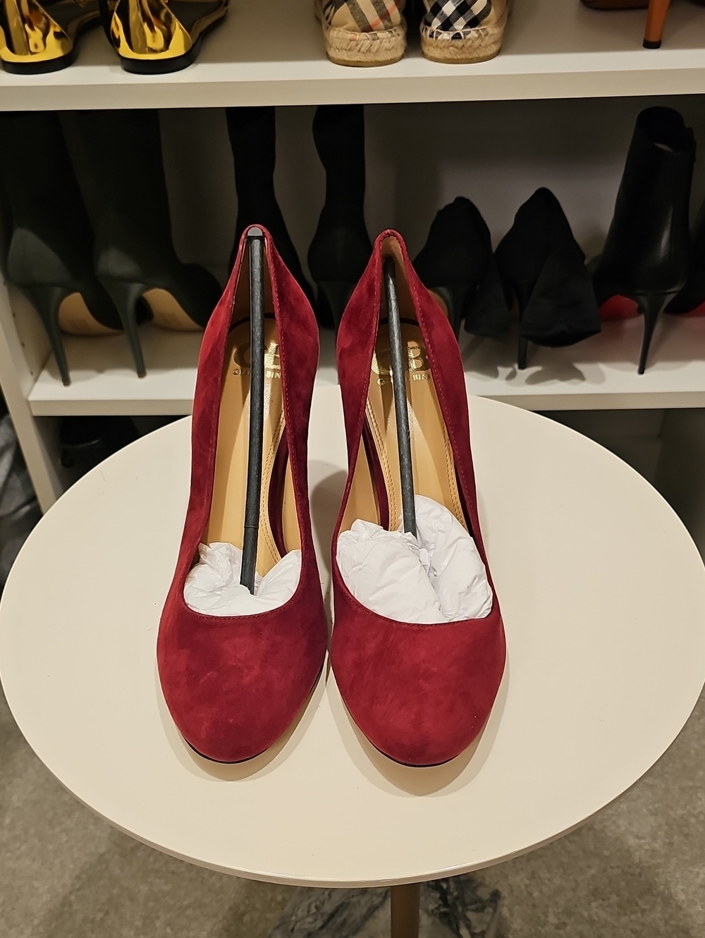 Gianni Bini Wine Red Suede Pointed Toe Pumps